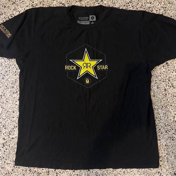 Rockstar Tops - Rockstar Black T-Shirt with Yellow Star